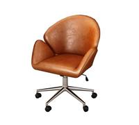 Generico Sedia For Computer Sollevabile, Sedia Da Ufficio Girevole A 360°, Sedia Ergonomica In Pelle PU Con Rotelle, Adatta For La Camera Da Letto Di Casa E L'ufficio(Brown)