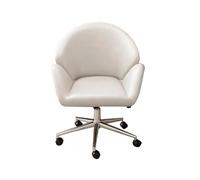 Generico Sedia For Computer Sollevabile, Sedia Da Ufficio Girevole A 360°, Sedia Ergonomica In Pelle PU Con Rotelle, Adatta For La Camera Da Letto Di Casa E L'ufficio(White)