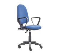 Generico Sedia Poltrona Operativa Ergonomica Torino con Schienale Alto Braccioli Fissi e basamento girevole Tessuto microfibra Blu