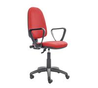 Generico Sedia Poltrona Operativa Ergonomica Torino tessuto Microfibra con Schienale Alto Braccioli Fissi e basamento girevole (Rosso)