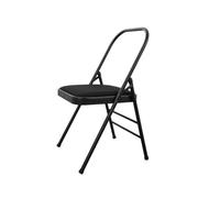 Generico Sedia yoga con supporto lombare, supporto yoga pieghevole, sedia esercizi portatile, for alleviare il mal schiena e allenamento della forza(Black,45x48x82.5cm)