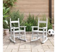 Generico Sedie a Dondolo per Bambini 2 pz Bianche Legno Massello Pioppo,Bianco,5.4kg,3281600