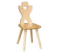 Generico Sedie cuore in legno di pino massello con schienale, seduta in legno, stile classico e solido per arredare con stile la tua casa