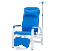 Generico Sedie di accoglienza reclinabile medica sedia in sala d'attesa, Sedia a infusione regolabile con supporto per polo IV, Sedia a base di disegno di sangue sedile di flebotomia imbottita (blue)
