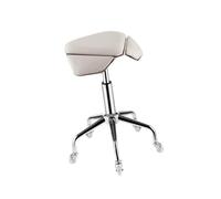 Generico Sedile A Sella Larga E Spessa In Pelle, A, Sgabello Rotolante Regolabile In Altezza 52-67 Cm, For Clinica Di Massaggio Del Salone(White)