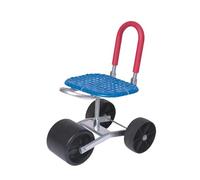 Generico Sedile da Lavoro da Giardino con Ruote,Altezza Regolabile 22-36 Cm,Sgabello da Giardinaggio con Portata 150 kg,for Prato E Cortile All'aperto(Blue,3 Wheels)
