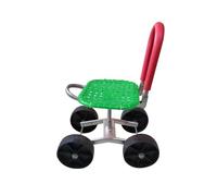 Generico Sedile da Lavoro da Giardino con Ruote,Altezza Regolabile 22-36 Cm,Sgabello da Giardinaggio con Portata 150 kg,for Prato E Cortile All'aperto(Green,4 Wheels)
