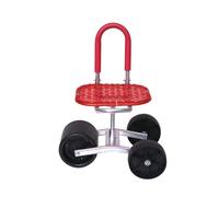Generico Sedile da Lavoro da Giardino con Ruote,Altezza Regolabile 22-36 Cm,Sgabello da Giardinaggio con Portata 150 kg,for Prato E Cortile All'aperto(Red,3 Wheels)