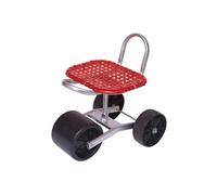 Generico Sedile da Lavoro da Giardino con Ruote,Sedile da Giardinaggio con Portata di 150 kg,Altezza Regolabile 22-36 Cm,for Casa,Giardino,Prato, Esterno(Red,3 Wheels)