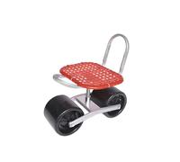 Generico Sedile da Lavoro da Giardino con Ruote,Sedile da Giardinaggio con Portata di 150 kg,Altezza Regolabile 22-36 Cm,for Casa,Giardino,Prato, Esterno(Red,2 Wheels)