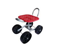 Generico Sedile da Lavoro da Giardino con Ruote,Sedile da Giardinaggio con Portata di 150 kg,Altezza Regolabile 22-36 Cm,for Casa,Giardino,Prato, Esterno(Red,4 Wheels)