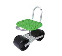 Generico Sedile da Lavoro da Giardino con Ruote,Sedile da Giardinaggio con Portata di 150 kg,Altezza Regolabile 22-36 Cm,for Casa,Giardino,Prato, Esterno(Green,2 Wheels)