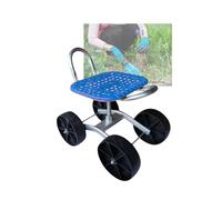 Generico Sedile da Lavoro Giardino con Ruote, Carrello Sgabello Multiuso Altezza Regolabile 22 A 36 Cm E Rotazione A 360°, for Piantagioni All'aperto(Blue)
