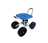 Generico Sedile da Lavoro Giardino con Ruote, Carrello Sgabello Multiuso Altezza Regolabile 22 A 36 Cm E Girevole A 360°, for Prato Cortile(Blue)