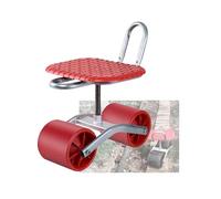 Generico Sedile da Lavoro Girevole Regolabile A 360°, Carrello Giardino con A 2 Ruote, for Prato E(Red)