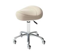 Generico Sedile da lavoro regolabile in altezza e girevole a 360°, sedia con sollevamento a gas idraulico, sgabello ergonomico, for centro massaggi dentistico(White)