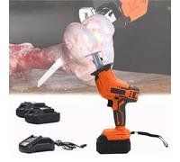 Generico Sega per Macellaio Professionale Multiuso Durevole Segaossa Elettrico Sega a Gattuccio Impugnatura Antiscivolo Ammortizzante Portatile Sega Ossa,04,2 Batteries