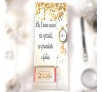 Generico Segnaposto Capodanno 2026, Set da 8 Pezzi, 2 Varianti con Cioccolatino, Cartoncino Bianco e Nero, Decorazioni per Tavola Festa di San Silvestro (Segnaposto con cioccolatino)