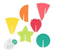 Generico Segnaposto per Bicchieri da Vino,Distintivo In Silicone Per Bevande | 6 Pezzi Forma Frutta Etichette Identificative per Flute Decorativi Vino per Feste Club