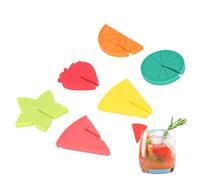 Generico Segnaposto per Bicchieri - Identificatori in Silicone per Bevande - 6 Pezzi Forma Frutta Identificatori Flute Champagne Etichette Bicchieri Per Feste Matrimonio Natale