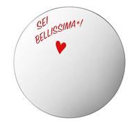 Generico ''Sei bellissima'' Specchio Rotondo in Plexiglass Personalizzato Decorativo con Scritta Romantica personalizzato con nome frase idea regalo natale amore coppia sanvalentino