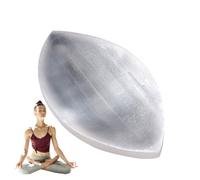 Generico Selenite - Coppa Foglia In Gesso Bianco Naturale - Vassoio | Rotondo Per Ricarica Pietre | Accessorio Energetico Per Purificazione Casa E Arredo Spirituale