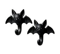 Generico Self Adhesive Wall Hooks - 2 Pack Halloween Cartoon Bat Hangers | Peel and Stick Hat Hangers Cartoon Bat Hook for Party Light Garland Door Kitchen Bathroom Renter RV Apartment