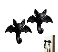 Generico Self Adhesive Wall Hooks 2 Pieces No Damage Hanger Halloween | Cartoon Bat Hook for Party Light Garland Door Kitchen Bathroom Renter RV College Dorm Apartment