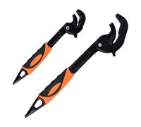 Generico Self Adjusting Wrench, 2 Piece Carbon Steel Adjustable Spanner Set, Heavy Duty Pipe Wrench Tool For Auto Repair Home Maintenance Faucet Sink Toilet Car Plumbing Installation And Repair Use