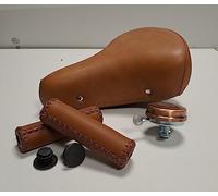 Generico Sella Bici MONTEGRAPPA + CP MANOPOLE Eco Pelle + Campanello Bici GRAZIELLE - Vintage - Epoca