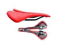 Generico Sella in Carbonio for Bicicletta da Strada, Compatibile con Piste ciclabili e Gare di Comfort, 270 x 168 mm(Red)