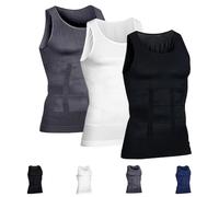 Generico SelureWear Shaping Tank Men 2.0 Breathable Invisible Compression Shirts Waterproof Breathable Quick Drying Ultra Stretch (3PCS/A,S)