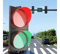 Generico Semaforo Industriale a LED con Telecomando, alloggiamento in PC Resistente, indicatore di Stop/Go Rosso/Verde per Sicurezza e avvertenza della banchina di carico, Tipo 400-2 - Segnale Strada