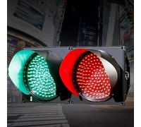 Generico Semaforo Industriale a LED - Segnale Stop & Go Rosso/Verde Impermeabile IP53, alloggiamento in PC Resistente, Spia di Controllo del Traffico, Tipo 400-2 per la Sicurezza