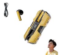 Generico Semi in Ear Wireless Headset, Suerteyay Mini Bluetooth Headsets, Semi in Ear Bone Conduction Earbuds Wireless Bluetooth, Magnetic Snap-Together Design Mecha Appearance for Daily Use (Yellow)