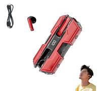 Generico Semi in Ear Wireless Headset, Suerteyay Mini Bluetooth Headsets, Semi in Ear Bone Conduction Earbuds Wireless Bluetooth, Magnetic Snap-Together Design Mecha Appearance for Daily Use (Red)