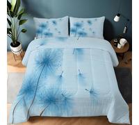 Generico Semplice Texture Blu Linee Trapunta Invernale Matrimoniale Imbottita in Morbida Microfibra, Piumone Letto Autunno Inverno Traspirante Anallergico Fantasia 2 Piazze, 135 x 200 cm, Blu