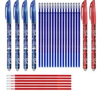 Generico SENDUP Kit 28 Pezzi con 6 Penne Gel Cancellabili e 22 Ricariche XXL compatibili con Legami, Punta 0,5mm, +20% Inchiostro, Inchiostro Blu e Rosso, Scorta Scuola, Busta Biodegradabile
