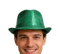 Generico Sequin Fedora Hat | 28x12cm Retro Classic Disco Cap,Adjustable Sequin Hat,for Theme Party Stage Performance Carnival Parade Magic Shows Holiday Cosplay Festivals Women Men Teens