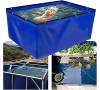 Generico Serbatoio per acquacoltura Resistente con valvola di Scarico, Struttura in Acciaio, laghetto temporaneo in PVC per Pesci Koi, laghetto in Tela Impermeabile con valvola di Scarico, Design Pie