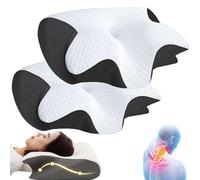 Generico Serinium Orthosleep - Sollievo Cervicale Orthosleep - Il Sollievo Che Aspettavi Cuscino Ortopedico, Italia Cuscino X Cervicale Per Alleviare Il Disagio Al Collo (Nero-2 pezzi)