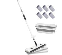 Genérico Serpillère Plate Avec Manche Long - Outil De Nettoyage Sol Multi-Usage | Mop Humide Et Sec Grande Taille Pour Cuisine, Salle De Bain, Chambre, Dortoir, Maison, Appartement, Usage Commercial