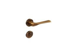 Generico Serratura For Porta Interna Moderna In Lega Di Zinco Nera Retrò - Maniglia Silenziosa Con Serratura Divisa For Porte In Legno Della Camera Da Letto(Yellow bronze)