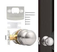 Generico Serratura Per Porta D'Ingresso - Maniglia Silenziosa Con Serratura - Hardware Senza Chiave Con Piastra A Vite Per Interno Esterno Scuola Casa Sicurezza Hotel Camera Da Letto