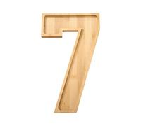 Generico Serving Tray - Wooden Number Large Serveware | Cheese Board Food Serving Platter | For Cheese Snack Candy Chocolate Cake Dessert Home Bar Birthday Party Holiday, Durable Reusable Wood Tray