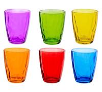 Generico servizio 6 bicchieri per acqua/bibita colori assortiti multicolore in vetro modello athina cl 28 non uso in lavastoviglie