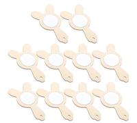 Generico Set 10 Pezzi Specchietti in Legno Fai da Te Specchio Portatile Piccolo Non Verniciato Decorativo Artigianale per Trucco e Attività Creative