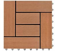 Generico Set 11 Piastrelle in WPC 30 x 30 cm 1 mq Marrone,Marrone,8.6kg,41550