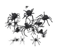 Generico Set 16 Pezzi Ragni Realistici Neri per Halloween Decorazioni Spaventose in PVC e Pp per Feste e Scherzi Divertenti Ragni Finti Effetto Realistico