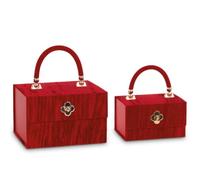 Generico Set 2 Bauletti Rosso Royal Venice 17.5x12.5x10.5-21.5x16.5x14 cm